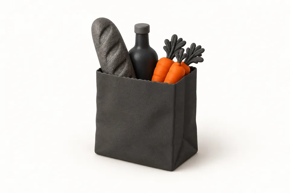 Groceries illustration, not a photo of this business