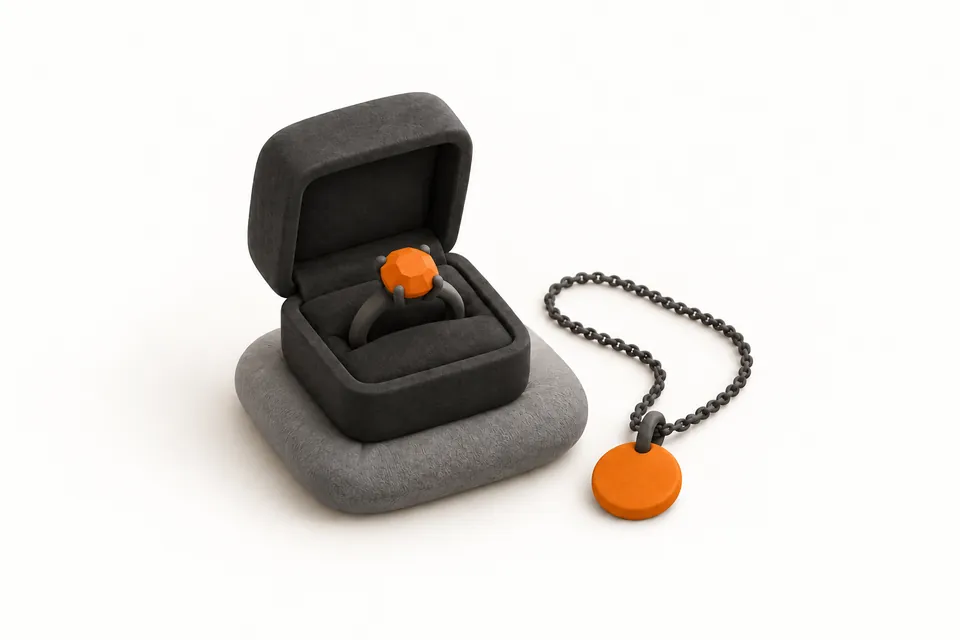 Jewellery illustration, not a photo of this business